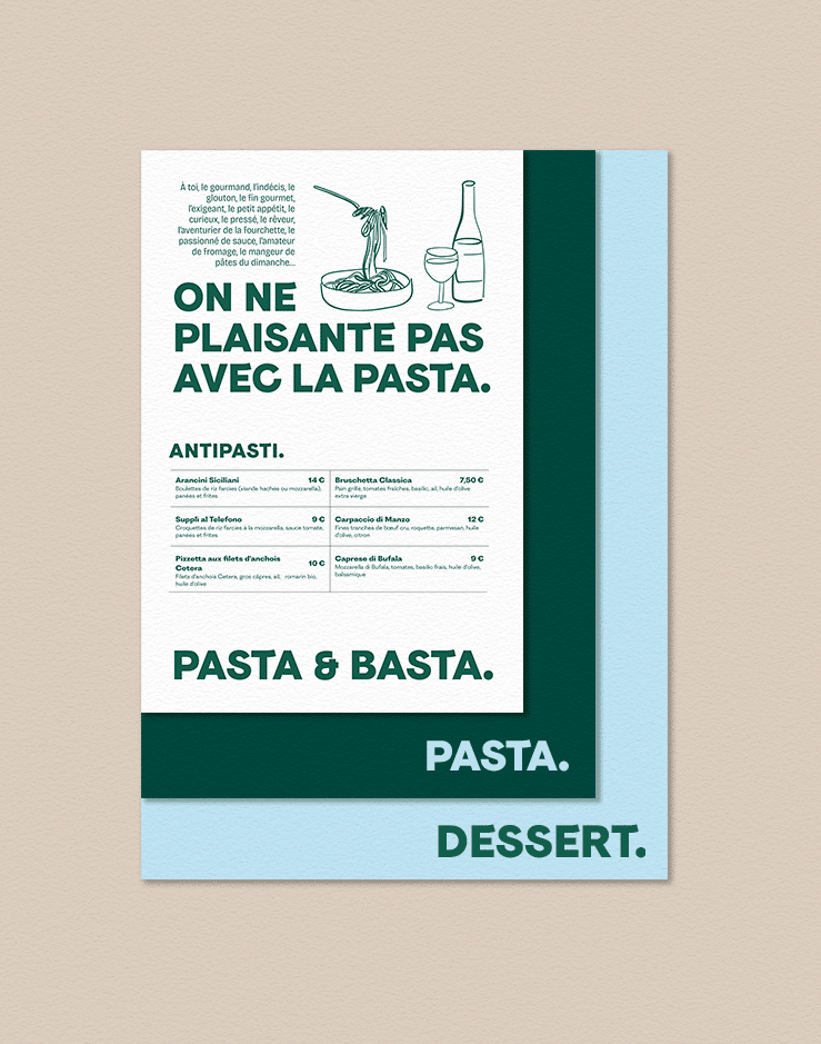 menu italien food restaurant